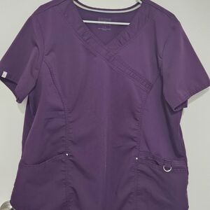Scrubstar Women's V-Neck Purple Scrub Top XL